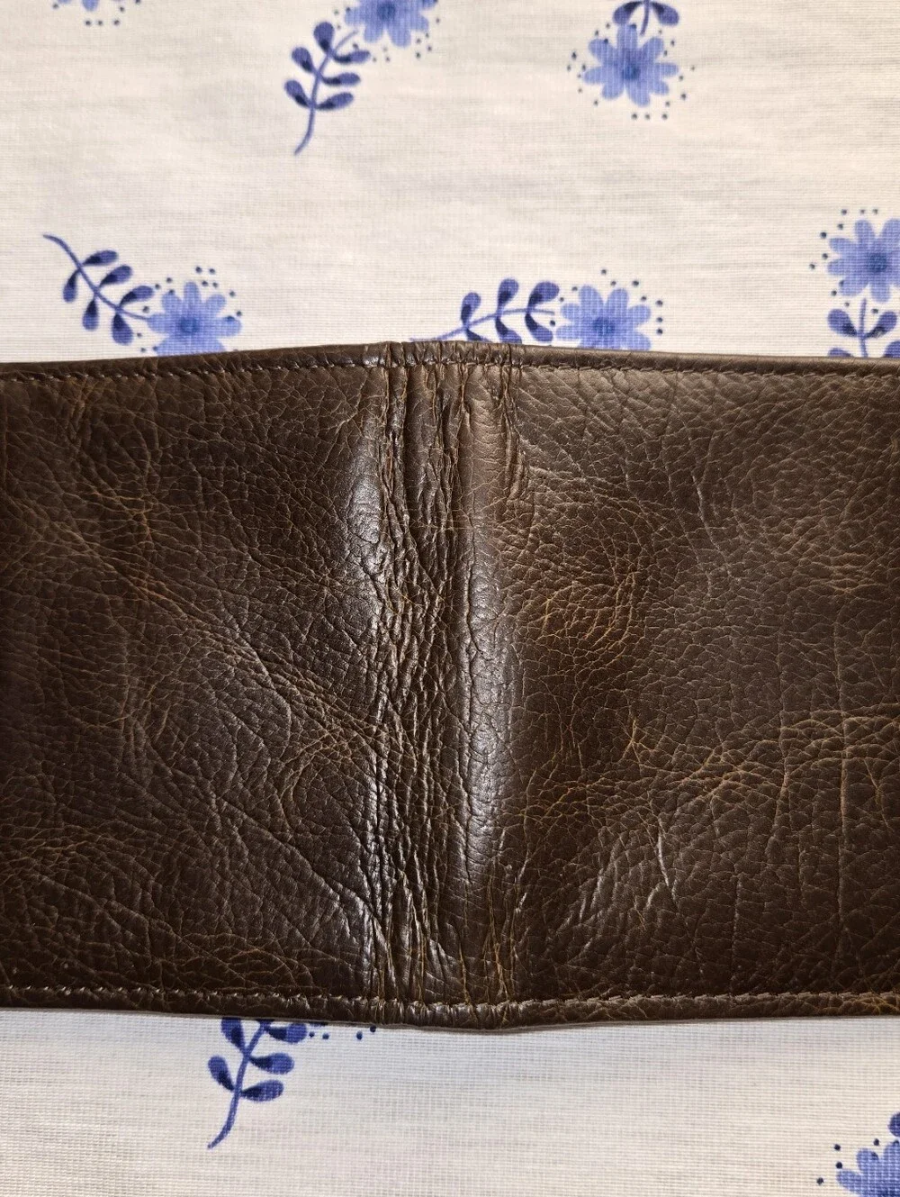 American Bison Leather Mens Wallet, Brown Leather